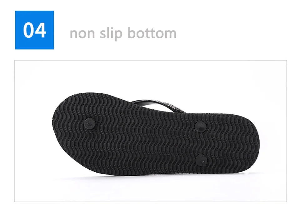 EOFK Women Flip Flops Slippers Summer Outdoor Fashion Bling Women Shoes Slippers Beach Summer Flip Flops Sandalias EVA TPU