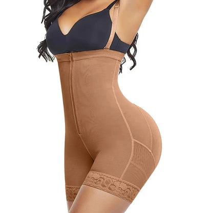 Ladies Slimming Bodysuit with Open Crotch Zipper Women's Everyday Breathable Butt Lift Shapewear for Tummy Control Light Level