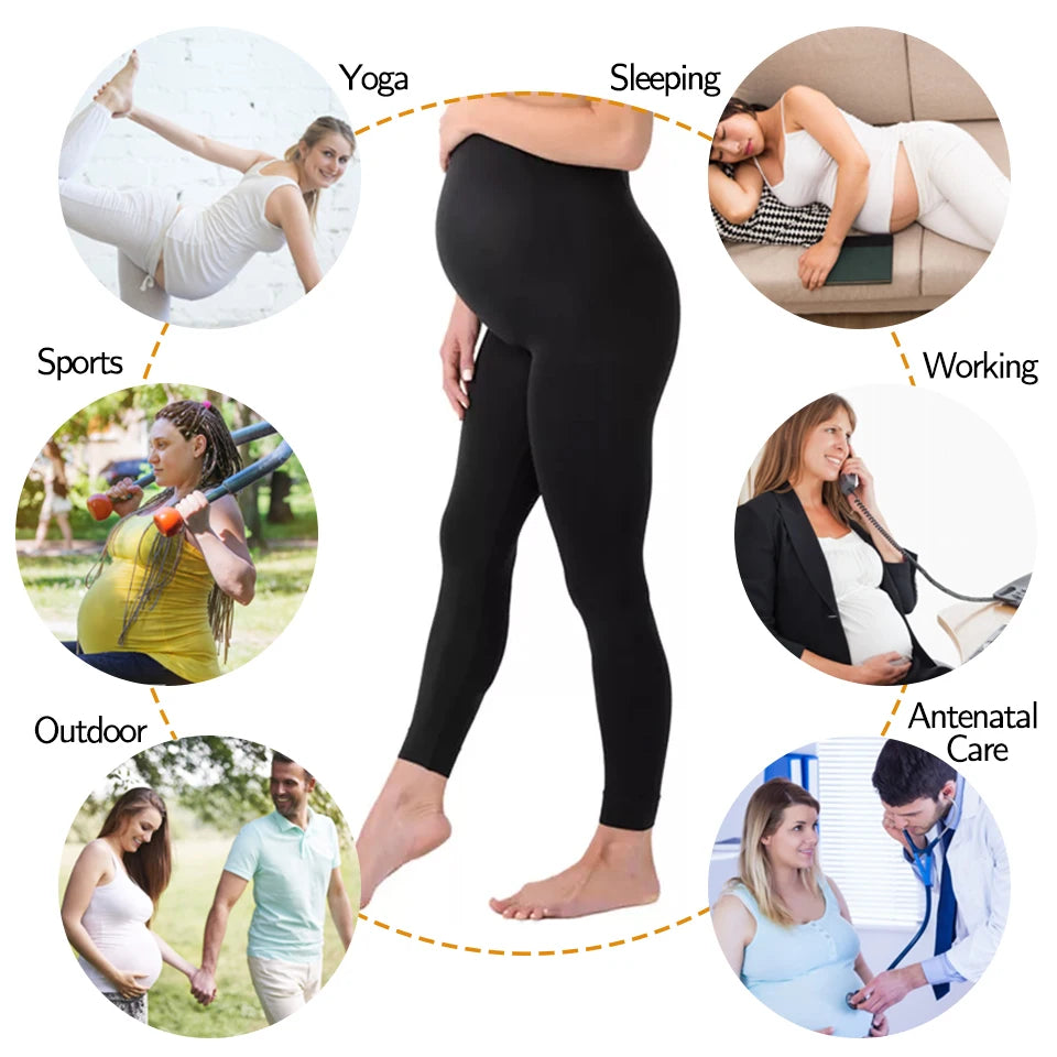 New Pregnancy High Waist Leggings Skinny Maternity clothes for pregnant women Belly Support Knitted Leggins Body Shaper Trousers