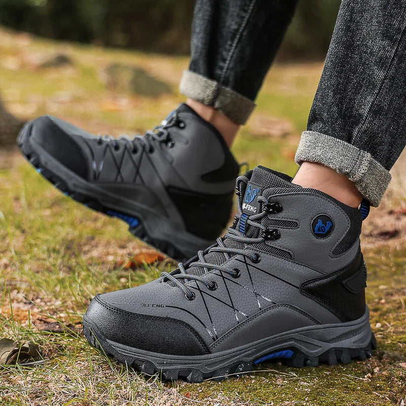 New Arrival Mens Outdoor Hiking Shoes Lightweight Breathable Durable High Top Trekking Boots Big Size