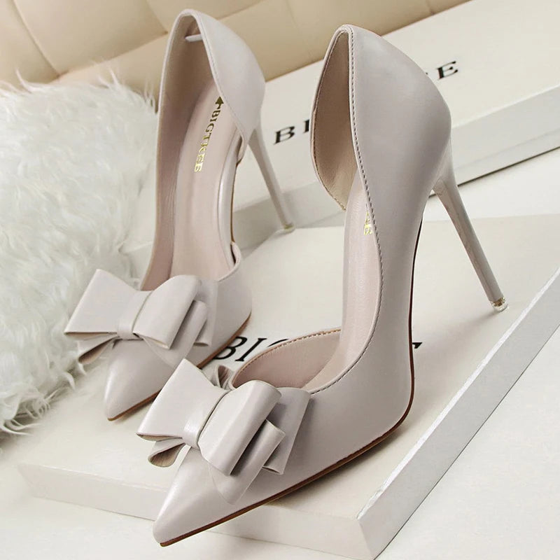 BIGTREE Shoes Bow-knot Woman Pumps Stiletto 10.5 Cm Women Basic Pump Pointed Toe Classic Pumps Sexy High Heels Women Shoes 2026