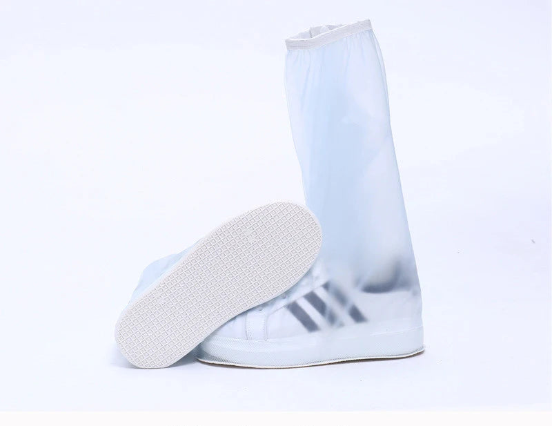 Waterproof Rain Reusable Shoes Cover Slip-resistant Zipper Rain Boots Overshoes High Quality Black Blue Blue High Shoes Cover