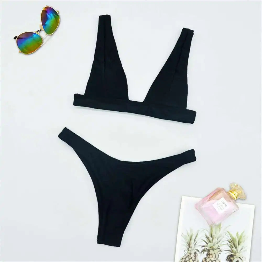 2026 Sexy Brazilian Bikini Swimwear Women Halter Push Up Bikini Set Swimsuit Female Lemon Print Bandage Biquini Bathing Suit XL