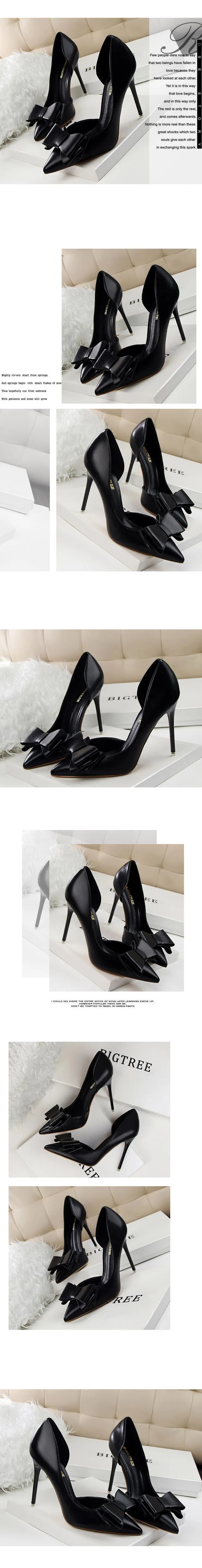 BIGTREE Shoes Bow-knot Woman Pumps Stiletto 10.5 Cm Women Basic Pump Pointed Toe Classic Pumps Sexy High Heels Women Shoes 2026