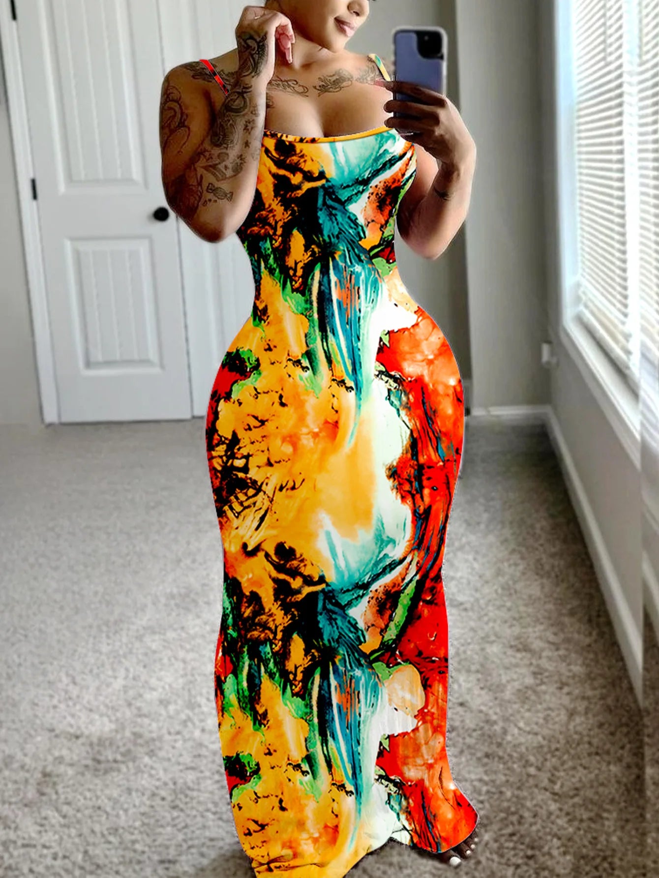 New Arrival Women's Summer Bodycon Maxi Dress Spaghetti Strap Sklinky Casual Ribbed Knit Floor-Length with Beading Decoration