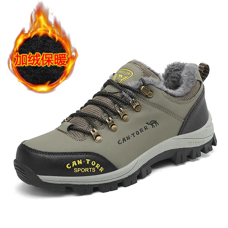 Men's Lightweight Cotton Hiking Shoes Mountain New High Quality Waterproof Leisure Shoes for Autumn/Winter Comfortable for