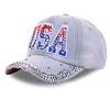 Popular Men Women Adjustable Hip Hop Trucker Hats Cotton USA Sports Caps Rhinestone American Flag Baseball Caps