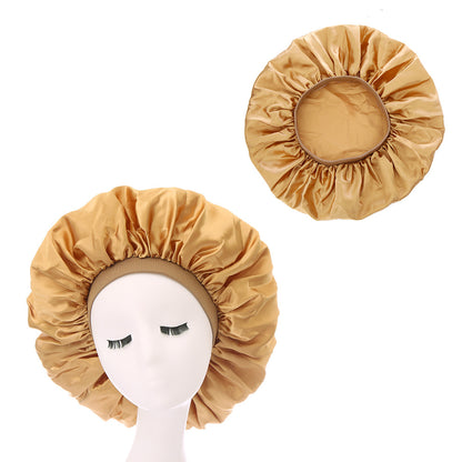 Large Bonnet Women Big Size Satin Bonnet Sleeping Night Women Cap Bonnet Hat Satin Cheveux Nuit Silk Bonnets for Women