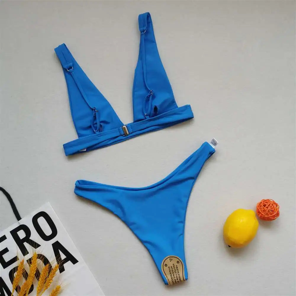 2026 Sexy Brazilian Bikini Swimwear Women Halter Push Up Bikini Set Swimsuit Female Lemon Print Bandage Biquini Bathing Suit XL