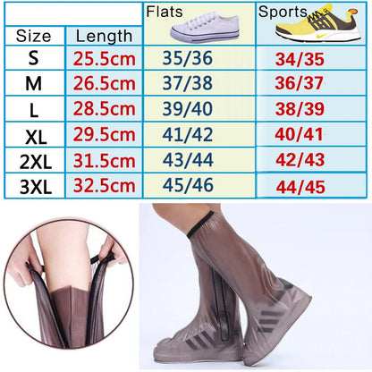 Waterproof Rain Reusable Shoes Cover Slip-resistant Zipper Rain Boots Overshoes High Quality Black Blue Blue High Shoes Cover