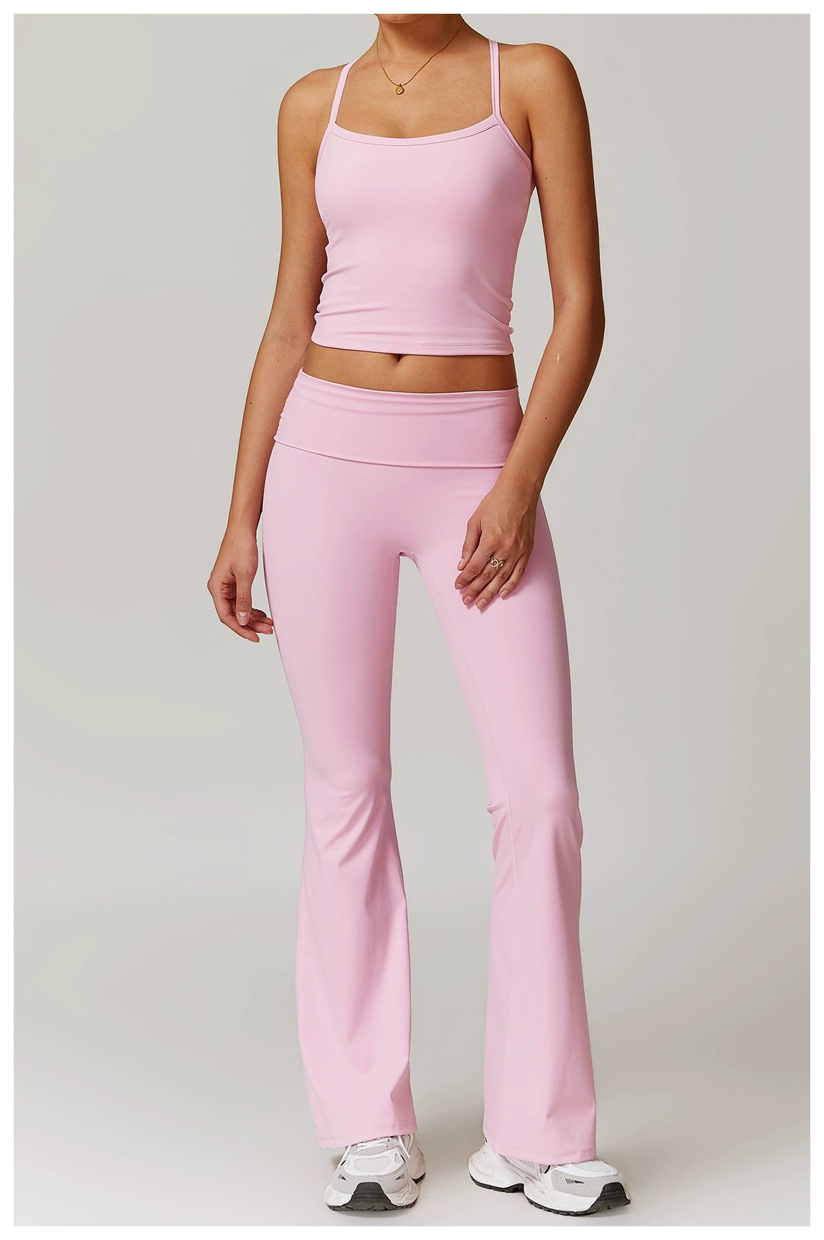 Fall and Winter Brushed Back Yoga Clothes Suit High Waist Stretch Tight Exercise Workout Pants Women's Long-Sleeved T-shirt Strapless Bra Pad