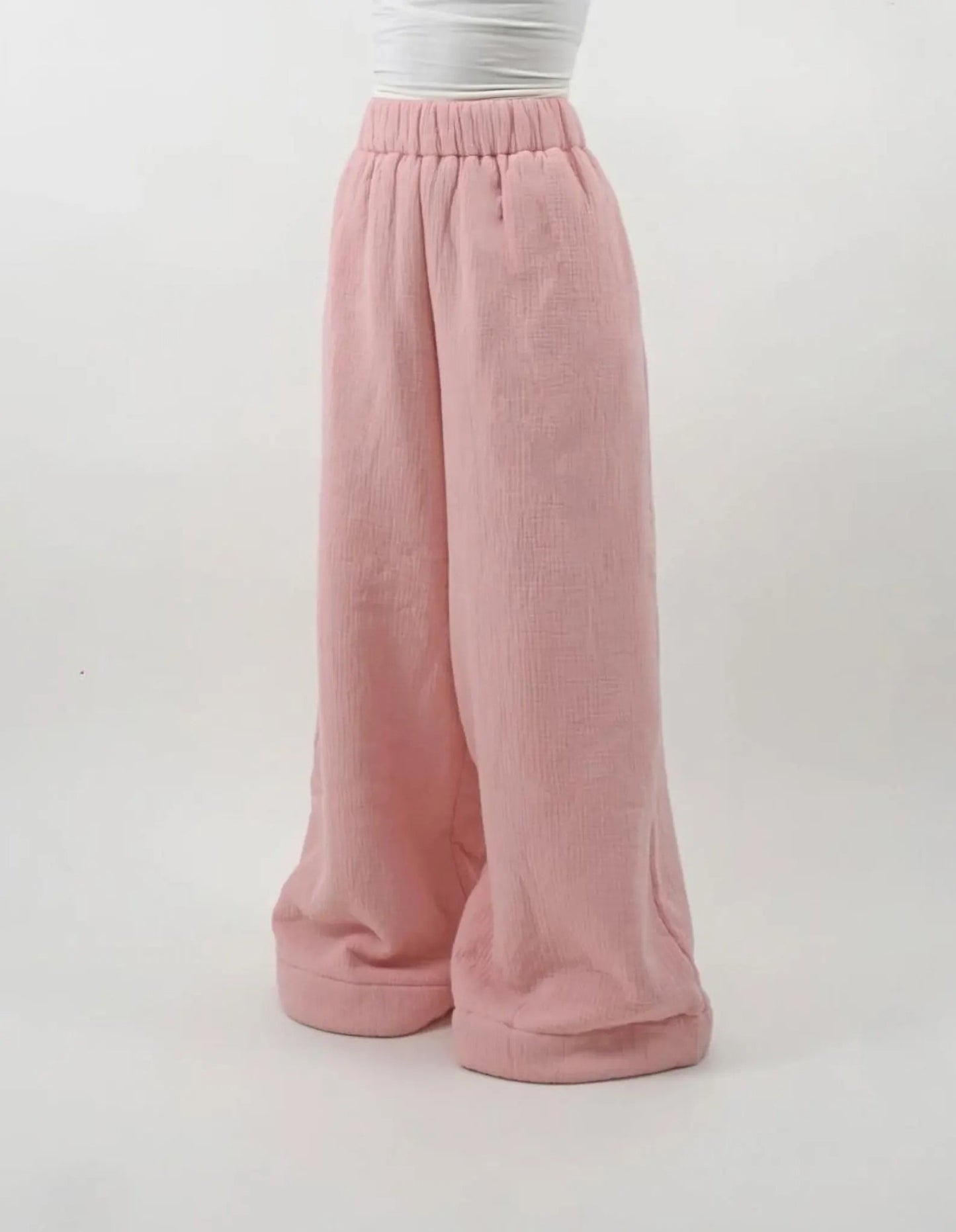 Women's Street Fashion Casual Loose Wide-leg Pants Solid Color