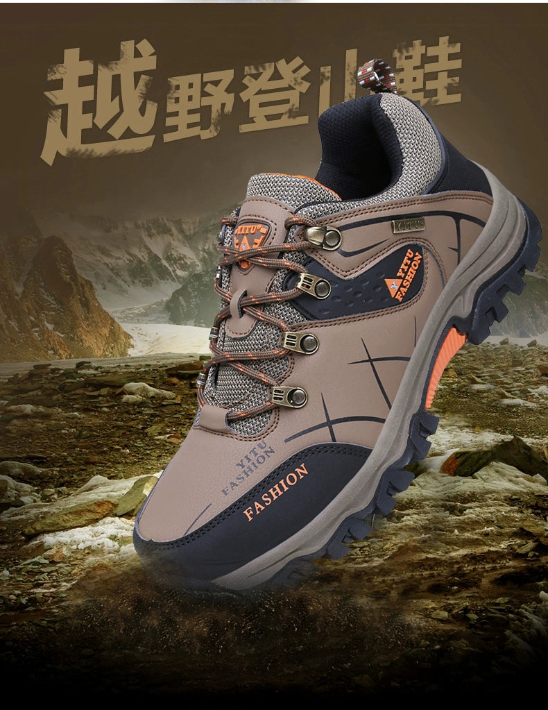 Plus Size Men's Shoes Autumn Sports Waterproof Non Slip Construction Site Work Autumn Fleece Insulated Cotton-Padded Shoes Hiking Labor Protection Fashion Shoes