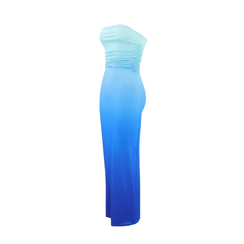 Sexy Slim fit Gradient Strapless Dress Sexy and Slim Gradient Strapless Dress