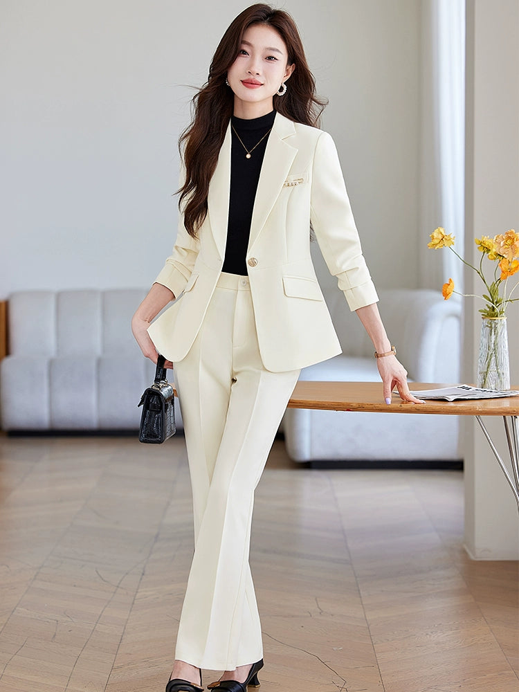 Blue Suit Female Spring & Fall 2025 New Arrival K-style Elegant Casual Suit Jacket Female Fancy Business Wear