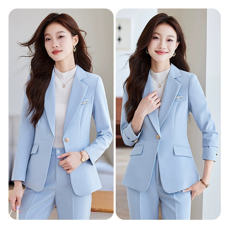 Blue Suit Female Spring & Fall 2025 New Arrival K-style Elegant Casual Suit Jacket Female Fancy Business Wear