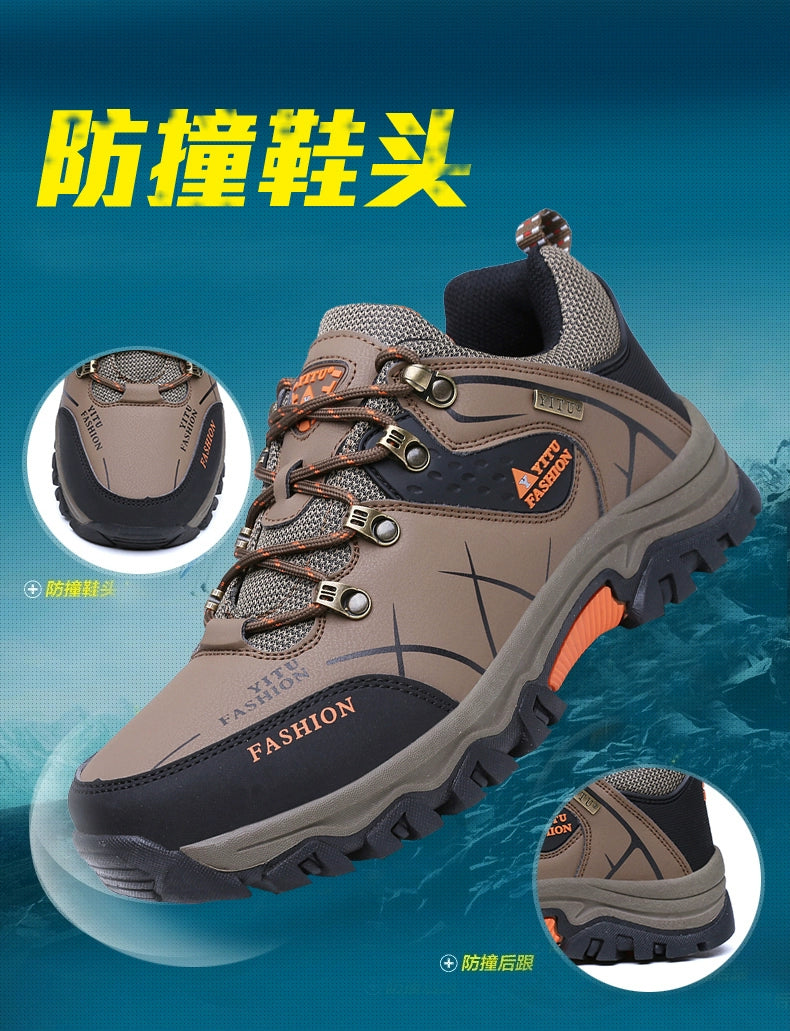 Plus Size Men's Shoes Autumn Sports Waterproof Non Slip Construction Site Work Autumn Fleece Insulated Cotton-Padded Shoes Hiking Labor Protection Fashion Shoes