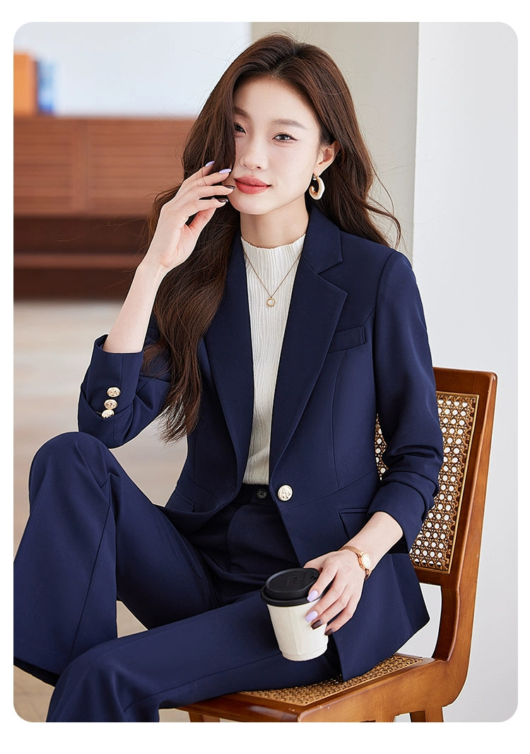 Blue Suit Female Spring & Fall 2025 New Arrival K-style Elegant Casual Suit Jacket Female Fancy Business Wear