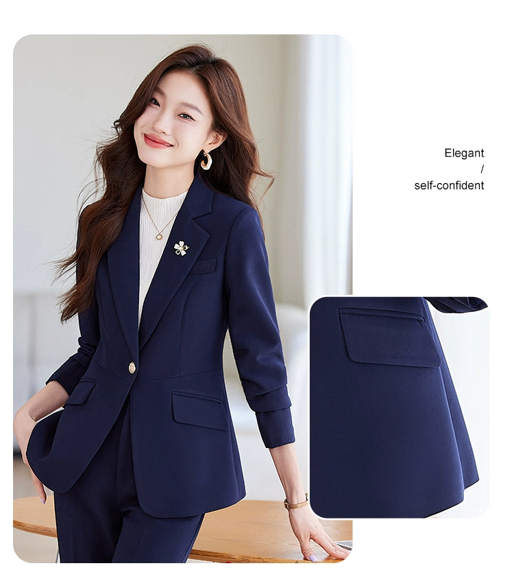 Blue Suit Female Spring & Fall 2025 New Arrival K-style Elegant Casual Suit Jacket Female Fancy Business Wear