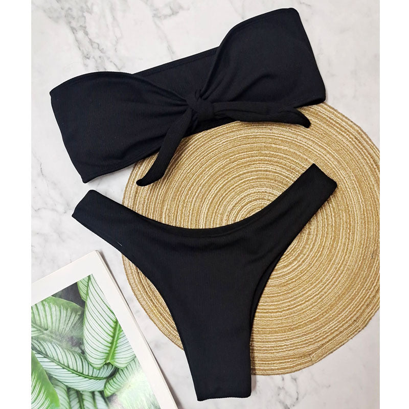 Bikini Bottoms Women's 2026 New Swimsuit Low Waisted Bottom Solid Brown Swimwear Thong Beachwear Brazilian Bathing Suit Summer