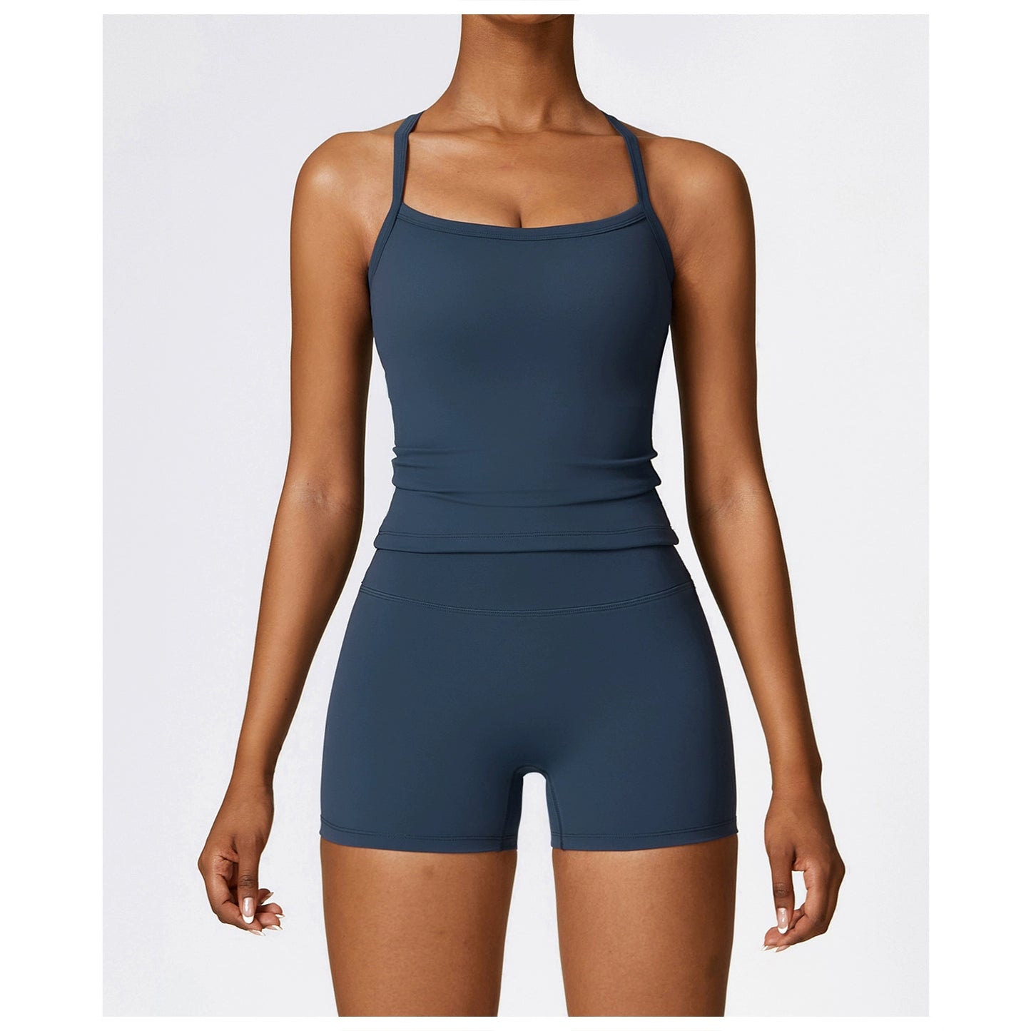 Fall and Winter Brushed Back Yoga Clothes Suit High Waist Stretch Tight Exercise Workout Pants Women's Long-Sleeved T-shirt Strapless Bra Pad