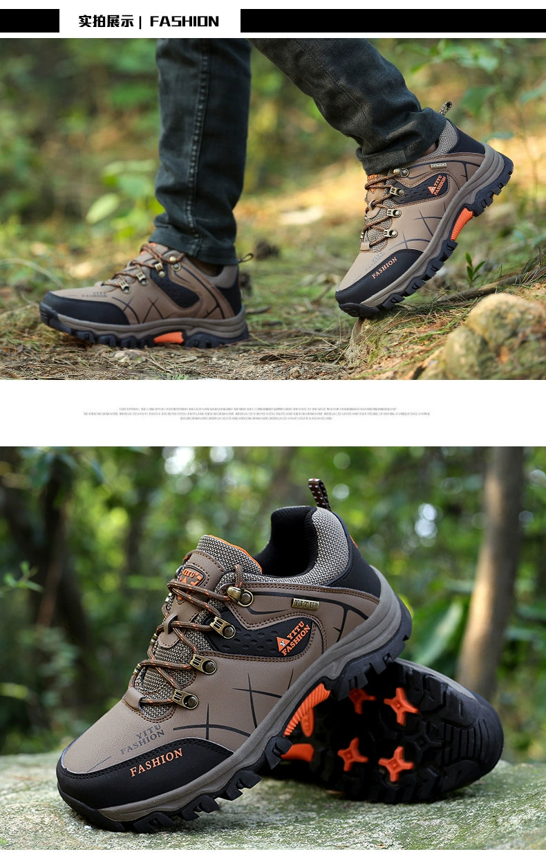 Plus Size Men's Shoes Autumn Sports Waterproof Non Slip Construction Site Work Autumn Fleece Insulated Cotton-Padded Shoes Hiking Labor Protection Fashion Shoes