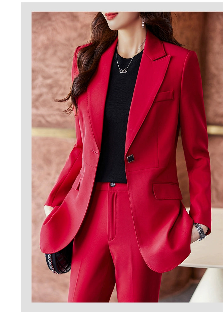 Coat Women's Red Work Clothes Suit Jacket