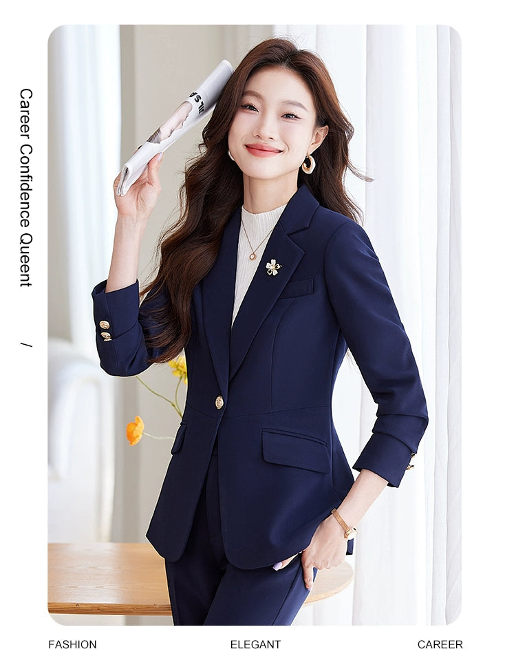 Blue Suit Female Spring & Fall 2025 New Arrival K-style Elegant Casual Suit Jacket Female Fancy Business Wear