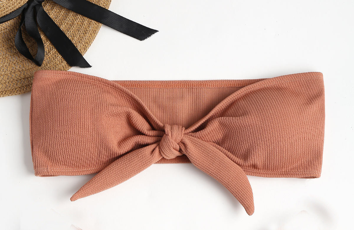 Bikini Bottoms Women's 2026 New Swimsuit Low Waisted Bottom Solid Brown Swimwear Thong Beachwear Brazilian Bathing Suit Summer