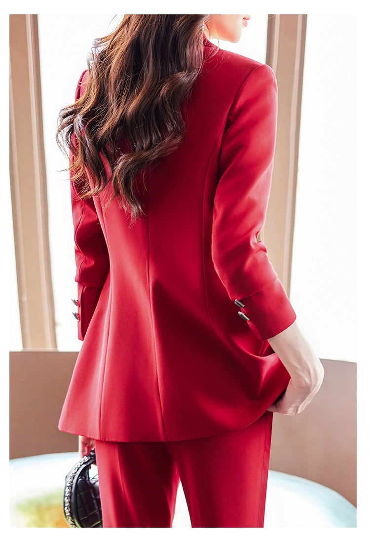 Coat Women's Red Work Clothes Suit Jacket