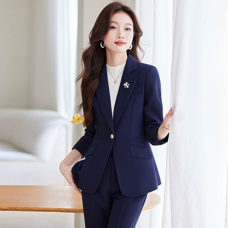 Blue Suit Female Spring & Fall 2025 New Arrival K-style Elegant Casual Suit Jacket Female Fancy Business Wear