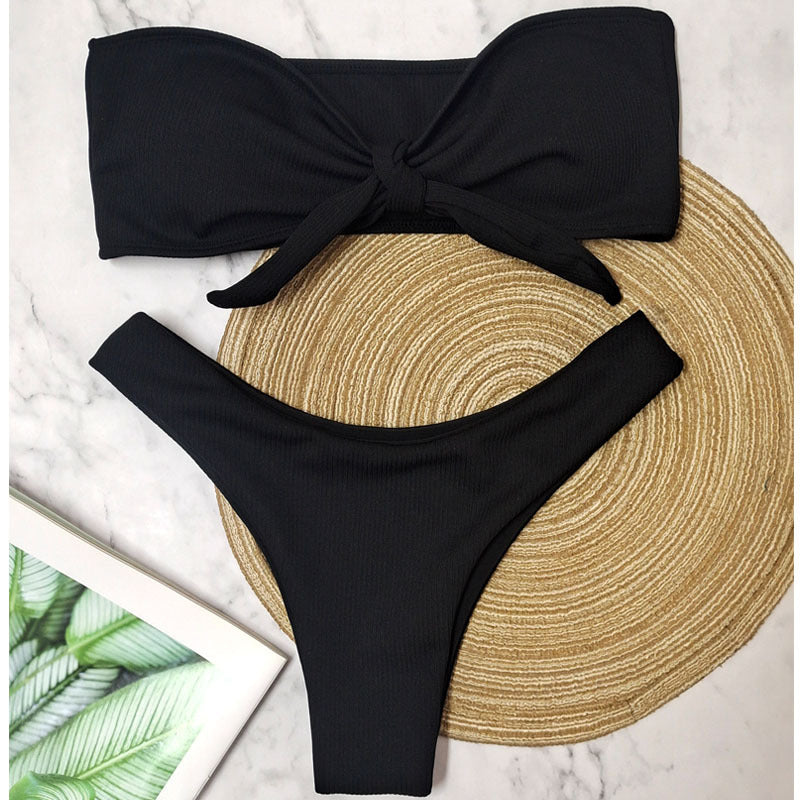 Bikini Bottoms Women's 2026 New Swimsuit Low Waisted Bottom Solid Brown Swimwear Thong Beachwear Brazilian Bathing Suit Summer