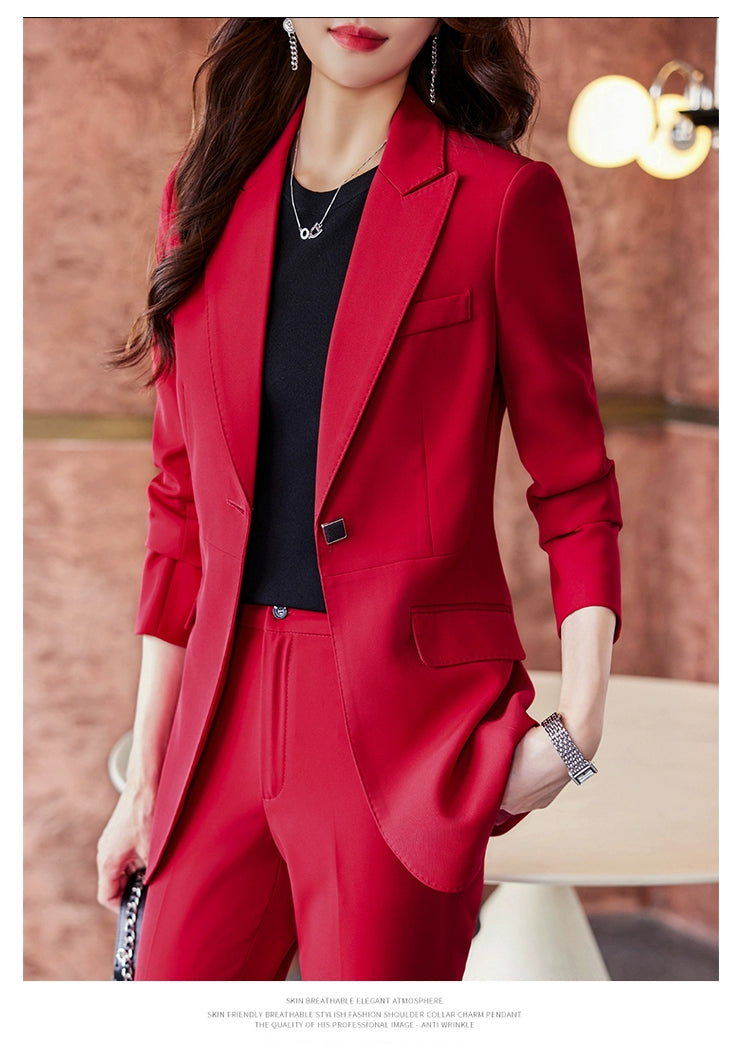 Coat Women's Red Work Clothes Suit Jacket