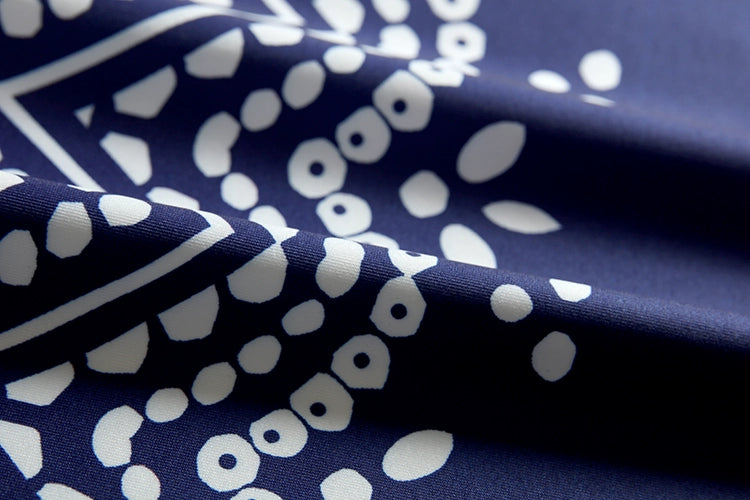 2024 Summer National Wind Positioning Printing Mesh Belt Sleeveless Casual Dress