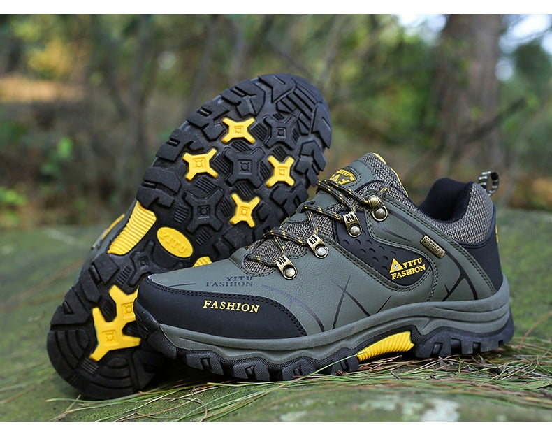 Plus Size Men's Shoes Autumn Sports Waterproof Non Slip Construction Site Work Autumn Fleece Insulated Cotton-Padded Shoes Hiking Labor Protection Fashion Shoes