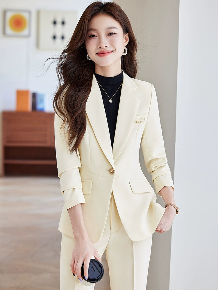 Blue Suit Female Spring & Fall 2025 New Arrival K-style Elegant Casual Suit Jacket Female Fancy Business Wear