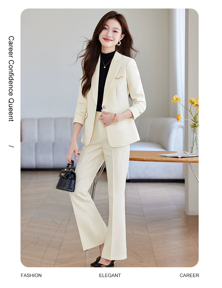 Blue Suit Female Spring & Fall 2025 New Arrival K-style Elegant Casual Suit Jacket Female Fancy Business Wear