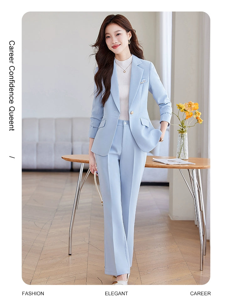 Blue Suit Female Spring & Fall 2025 New Arrival K-style Elegant Casual Suit Jacket Female Fancy Business Wear