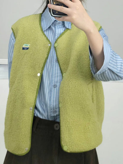 Faionable Women's Svel ort Vest Thiened Polyester Fiber Folded  Windbreaker Jaet for Spring Season