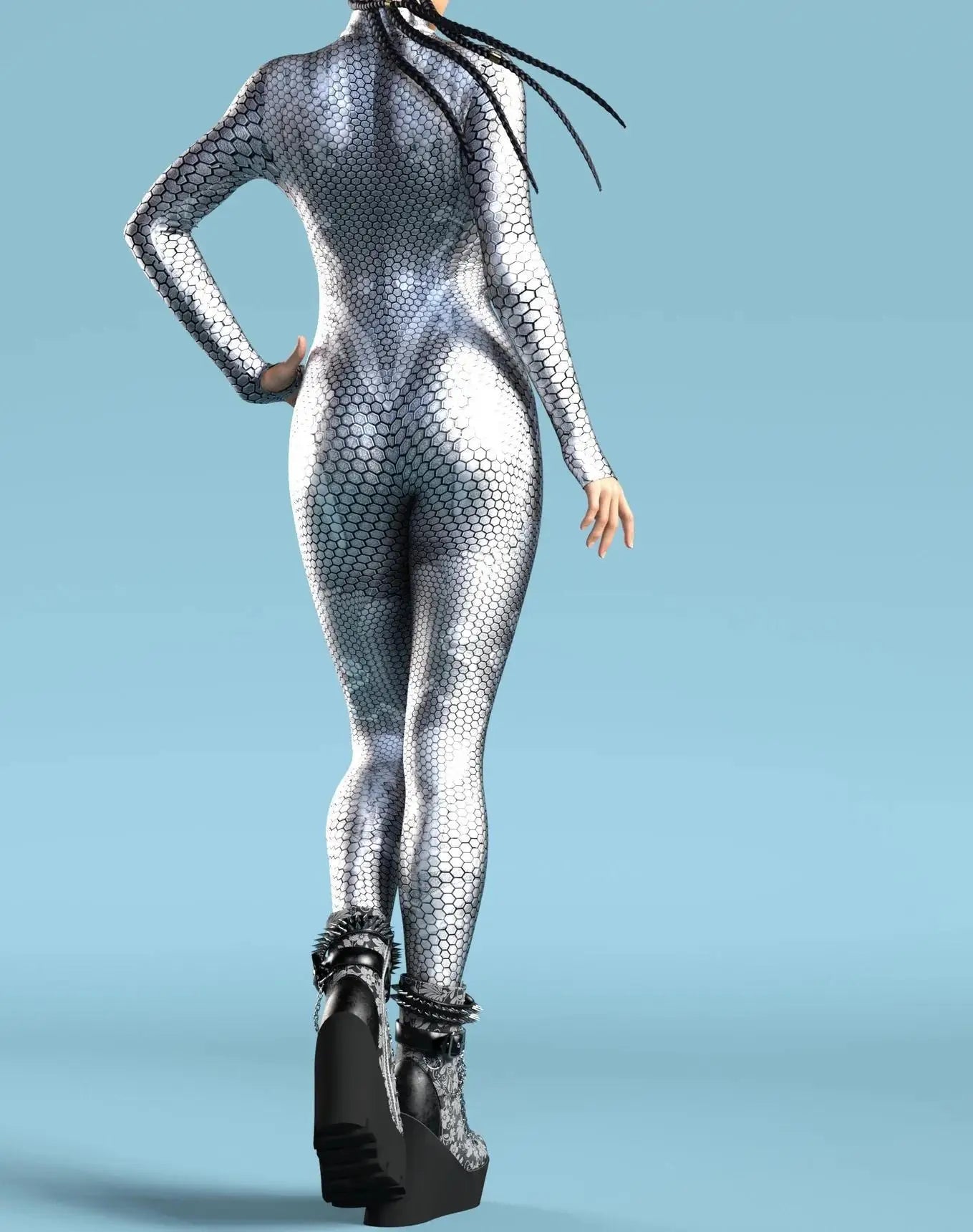 Women's Stylish Green Snake Print BodySuit New Halloween Adult Cosplay Jumpsuit Colorful 3D Printing Carnival Party Rave Outfits