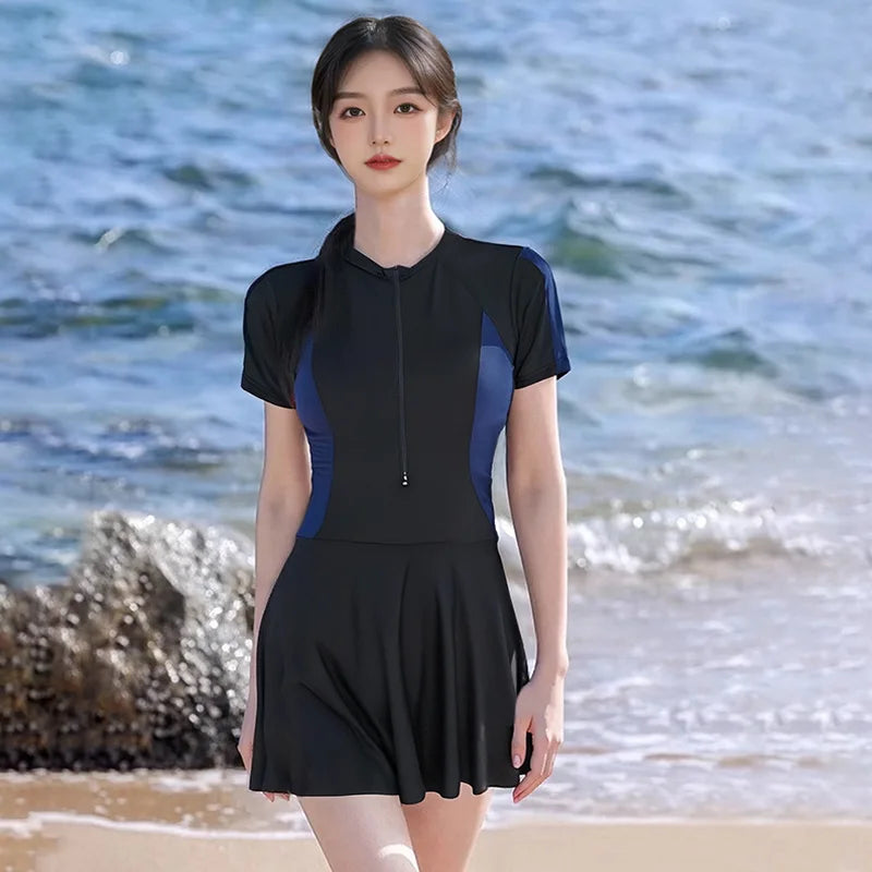 Conservative Swimsuits women's skirt-style Sportswear Slim And Simple Spring women's Racing Swimming Swimsuits