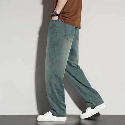 2025ss Autumn 190cm Big Tall Men Stretch Pants Extra Long Length 115cm Pants Large Size Straight-leg Jeans Sports Leisure Clothi
