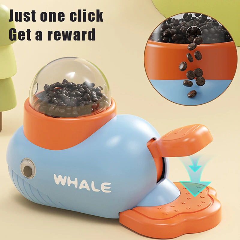 【E】Pet Snack Feeder Dog Food Dispenser Automatic Feeder Puppy Cartoon Duck Whale Design Used To Train Cats Accessories Supplies