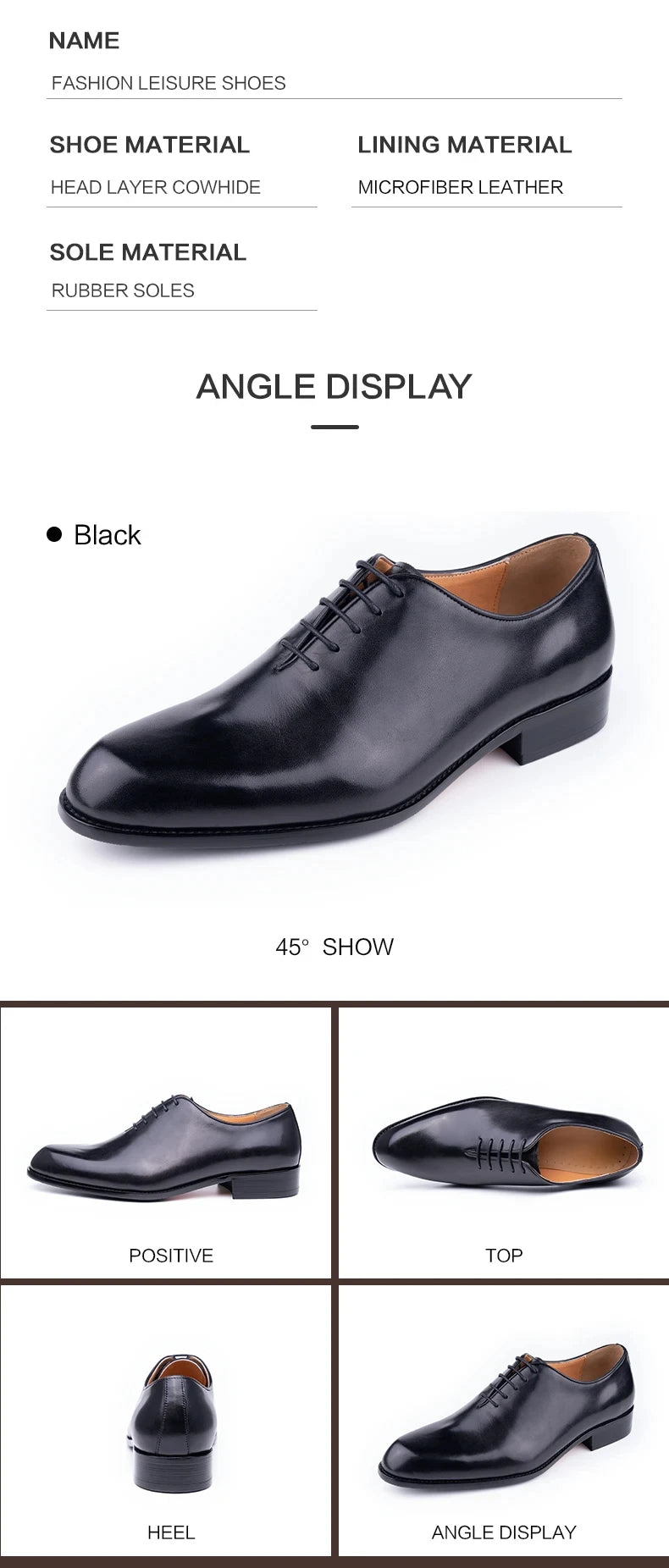 Successful Men's Leather Shoes High Quality Handmade Oxford Casual Business Office Work Shoes For Gentalman Lace Up Comfortable