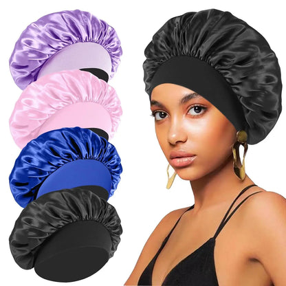 Bonnet Satin Sleeping Hat Hair Night Sleep Cap Head Cover Shower Caps for Bath and Sauna Bathing Shower Caps Bathroom Products