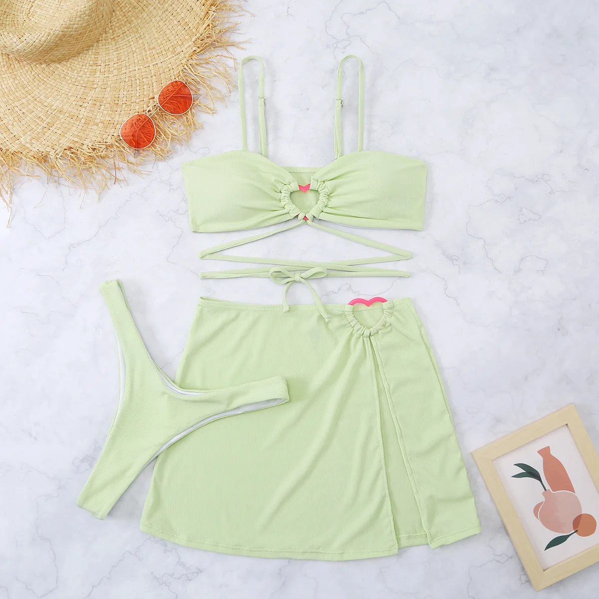 Brazilian Thong Bikini 2026 Women With Skirt Sexy Swimwear Female Padded Swimsuit Push Up Beachwear Bathing Suit Biquini Summer