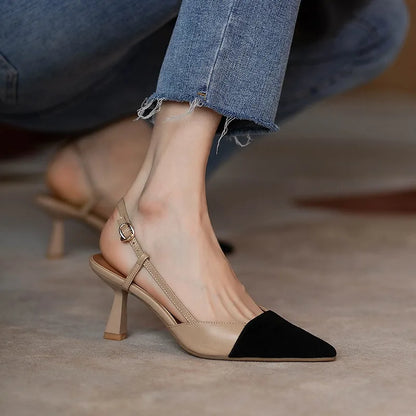 2025 New Arrival High Heels Summer Fashion Buckle Pointed Heel Sandals Women Comfort Simplicity Stilettos Sandalias De Mujer 40