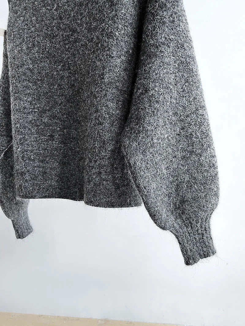 2026 Women Turn Down Collar Sweater Long Sleeve Zipper Design Warm Cardigans Clothes Tops For Women Winter Sweater Pull Femme