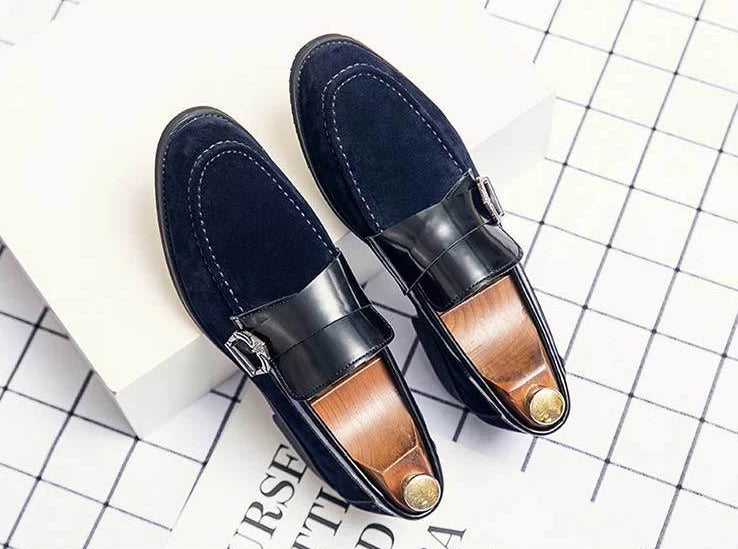 Suede Man Casual Shoe Flat Pointed Toe Office Loafers Height Increasing Leather Shoes For Men 2025 New Arrivals Luxury Sale