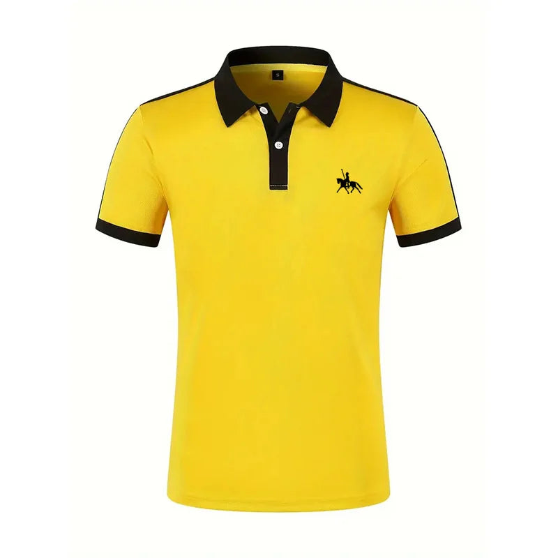 Summer men's short sleeved polo shirt business office lapel shirt Men's sports and casual top European and American plus size